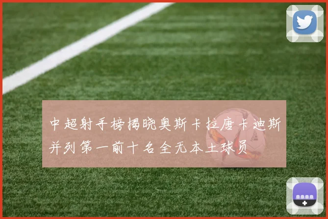 中超射手榜揭晓奥斯卡拉唐卡迪斯并列第一前十名全无本土球员